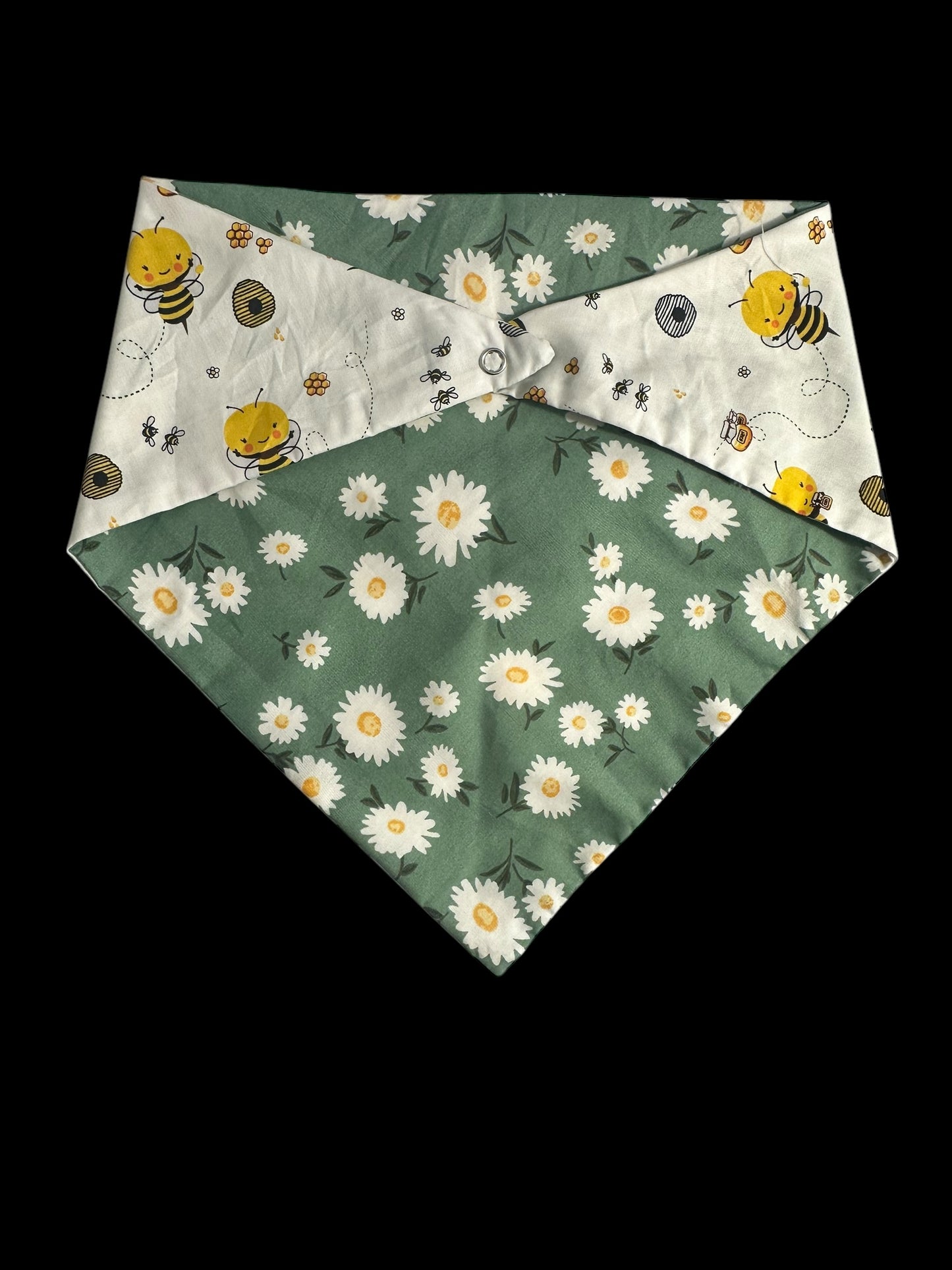 Medium dog bandanas- bees and flowers