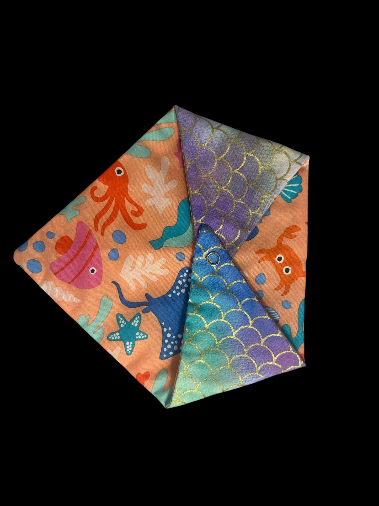 Small dog bandanas- scales and fish