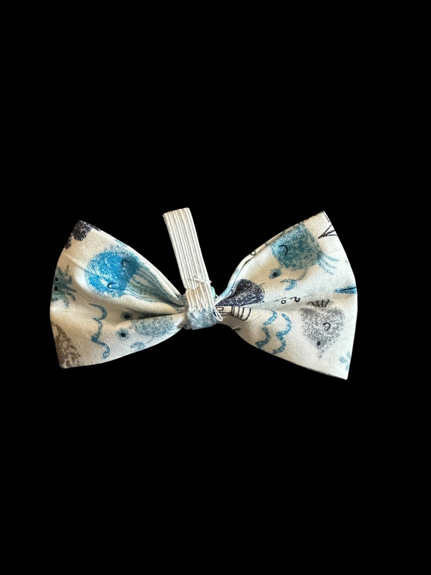 Cat and small dog bow ties- white boats and starfish