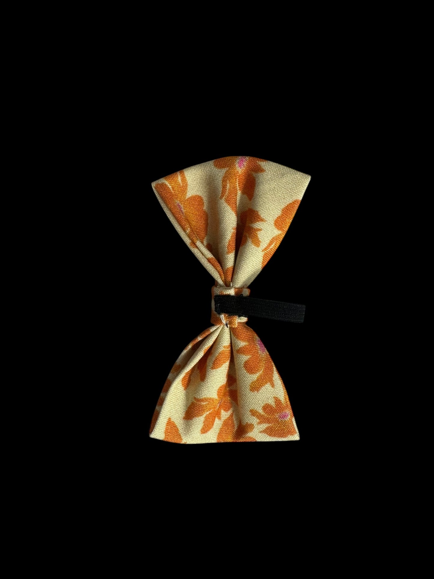 Cat and small dog bow ties-Orange with leaves