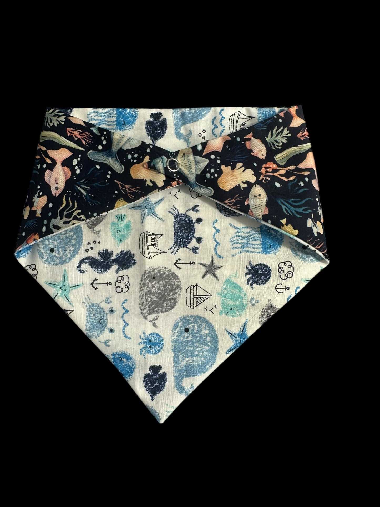 Small dog bandanas- fish and jellyfish