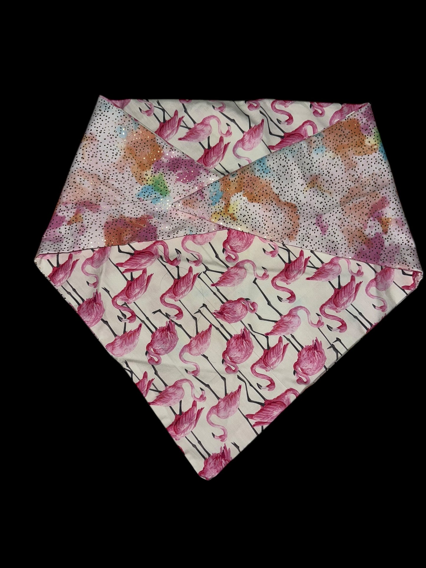 X large dog bandanas -dots and flamingos