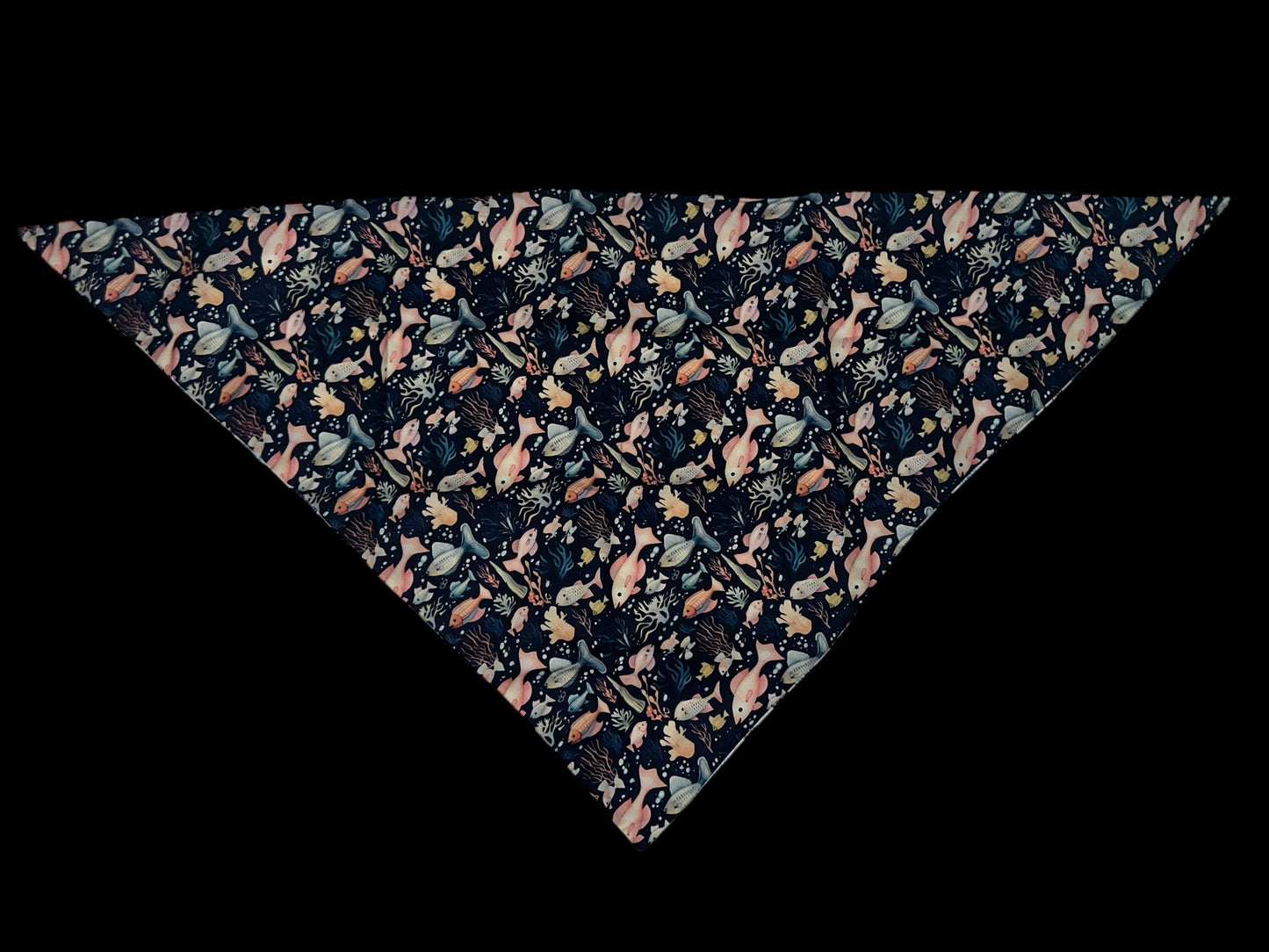 X large dog bandanas - fish and boats