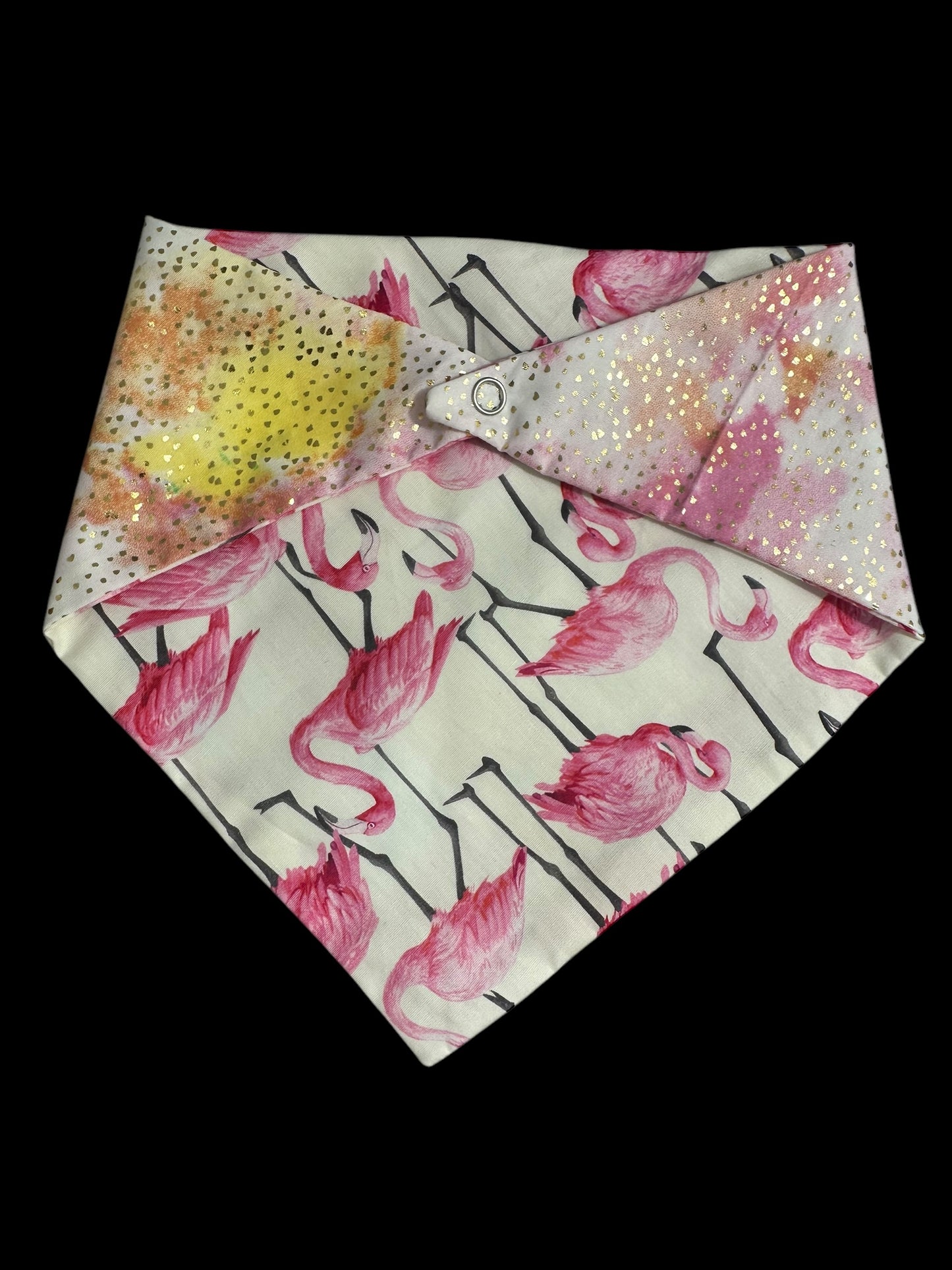 Small dog bandanas- dots and flamingos