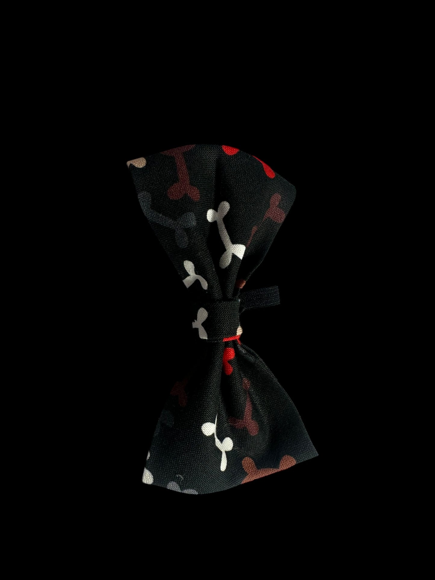 Cat and small dog bow ties- black with bones