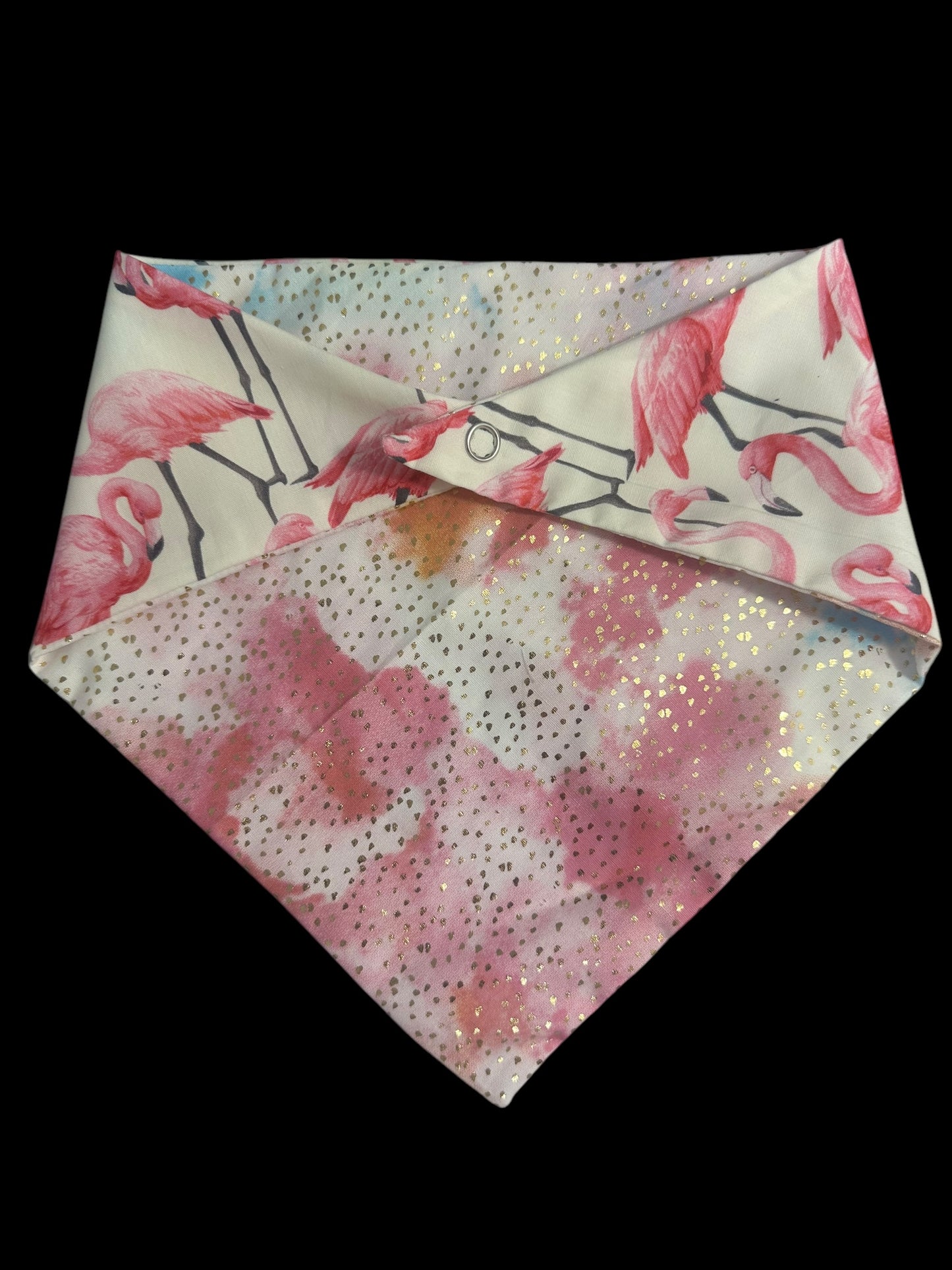 Small dog bandanas- dots and flamingos