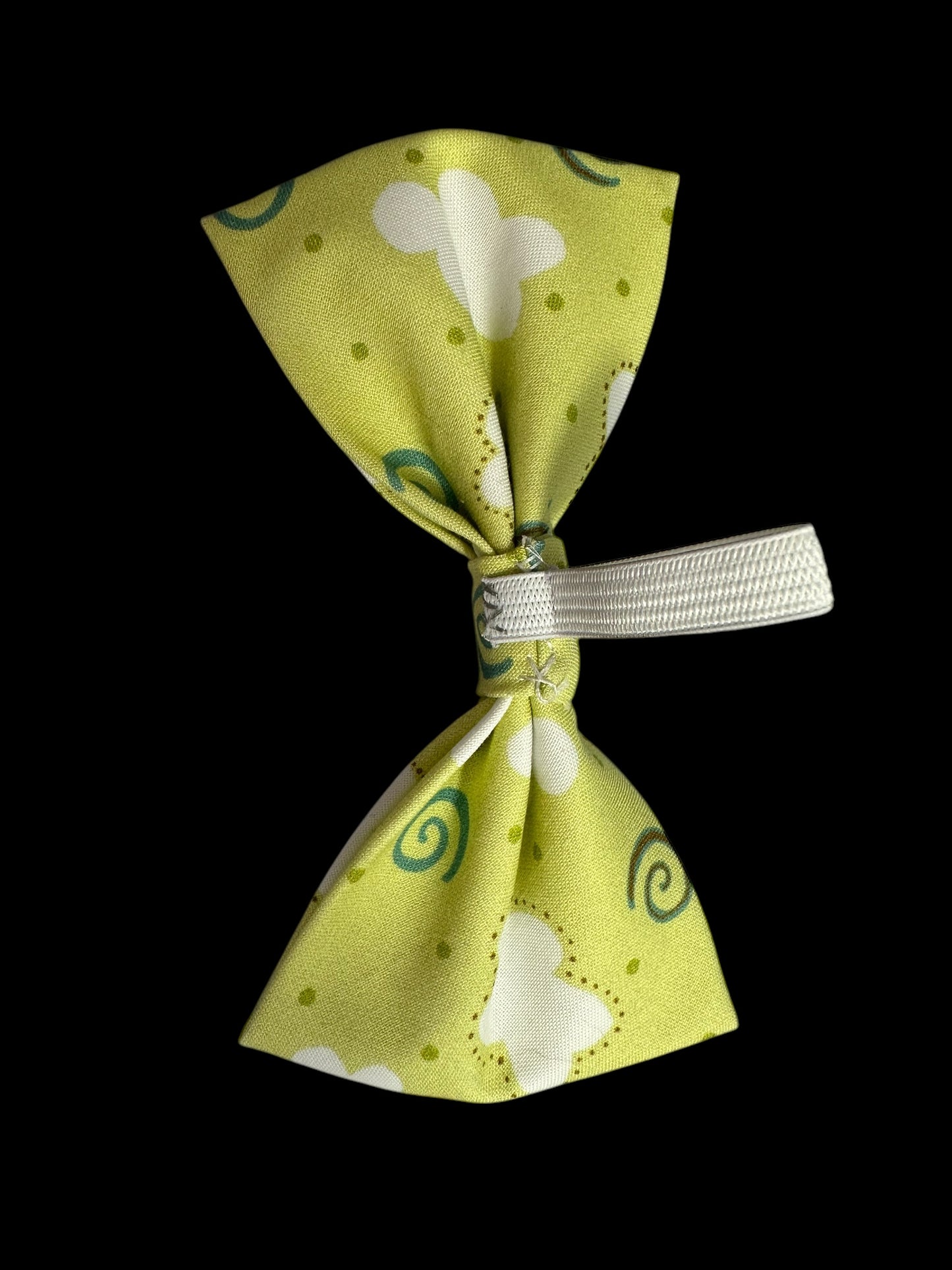 Medium bow ties-Light green with clouds