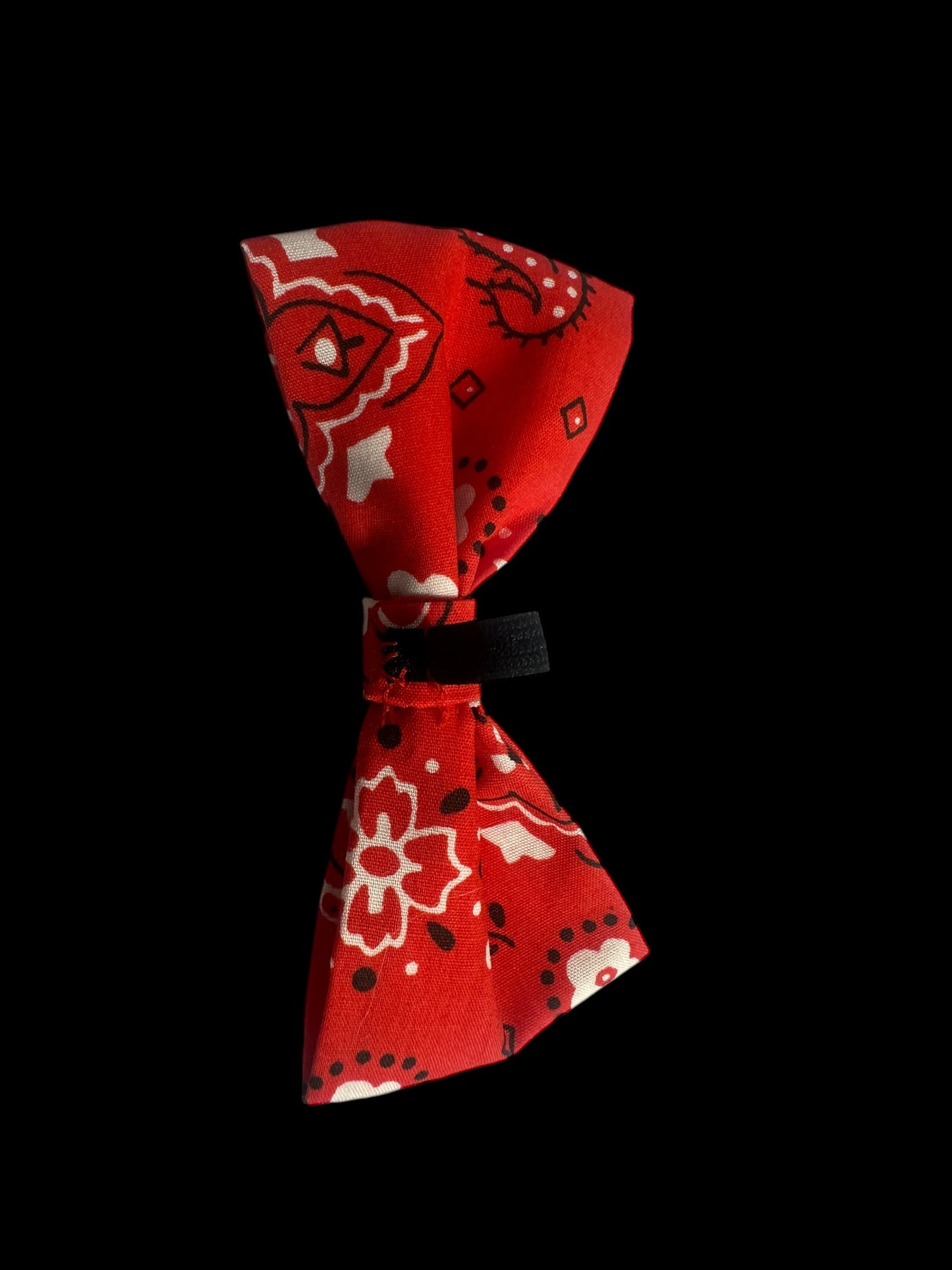 Cat and small dog bow ties- red with floral