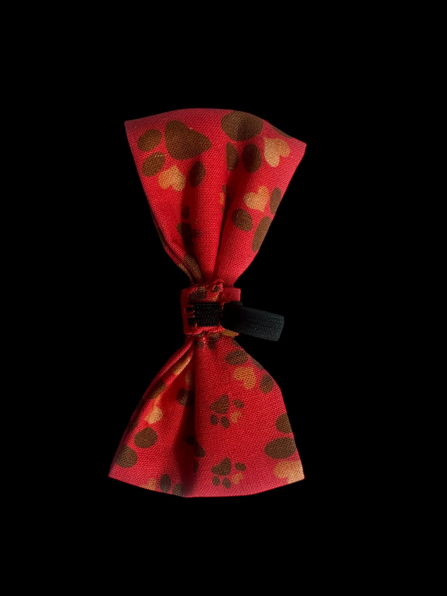 Cat and small dog bow ties- red with paw prints