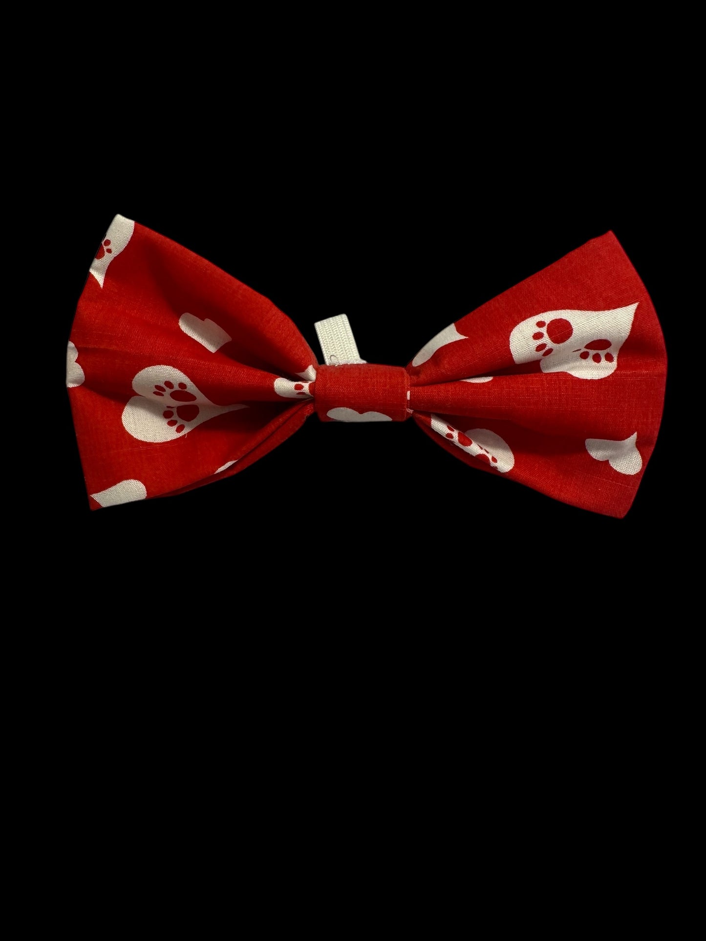 Medium bow ties- white hearts