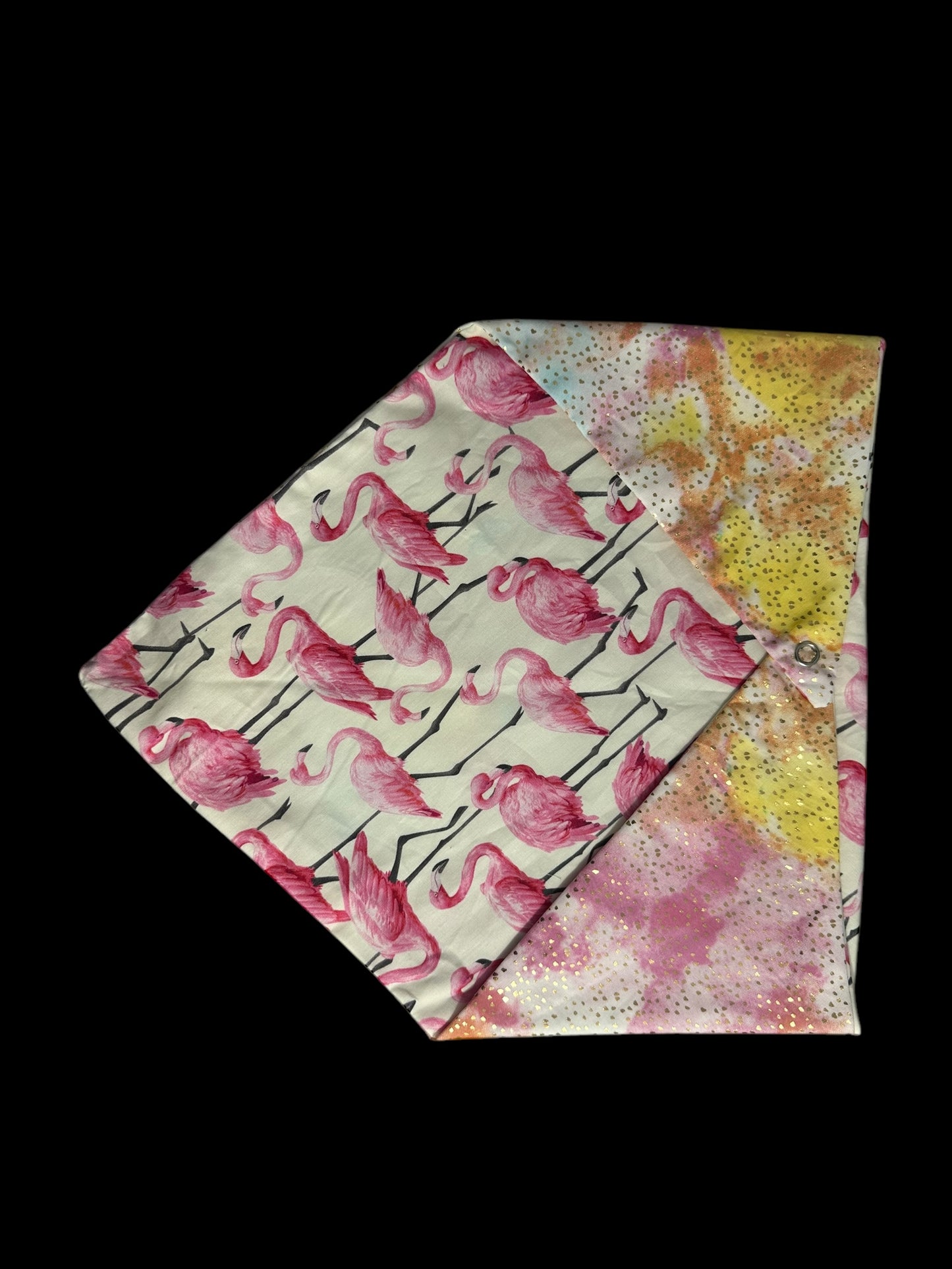 Medium dog bandanas- dots and flamingos