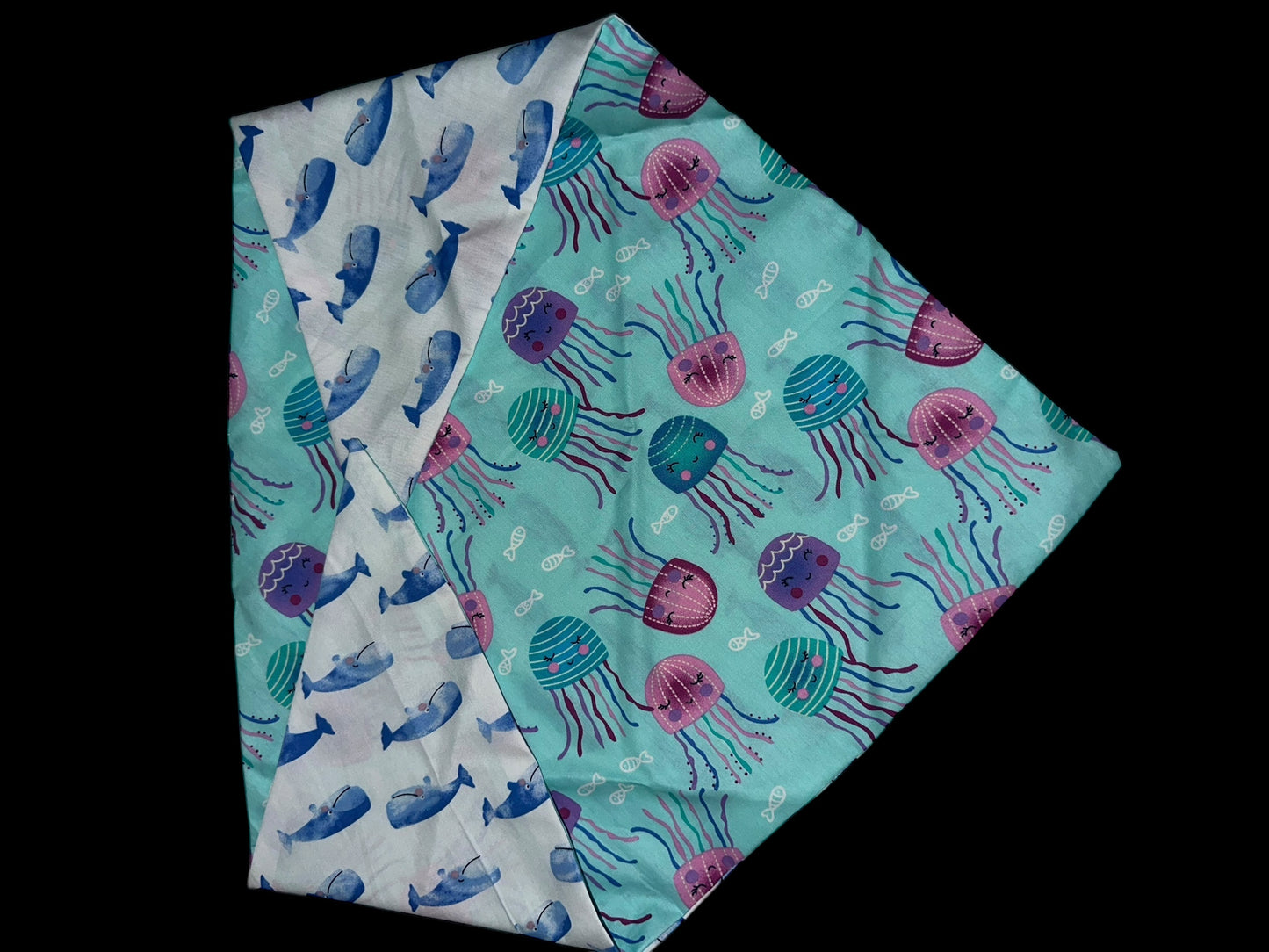 X large dog bandanas - jellyfish and whales