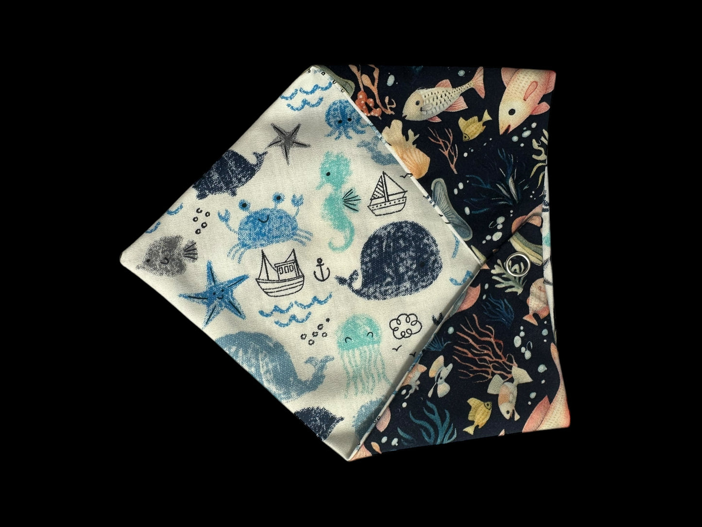 Cat Bandanna- fish and little boats