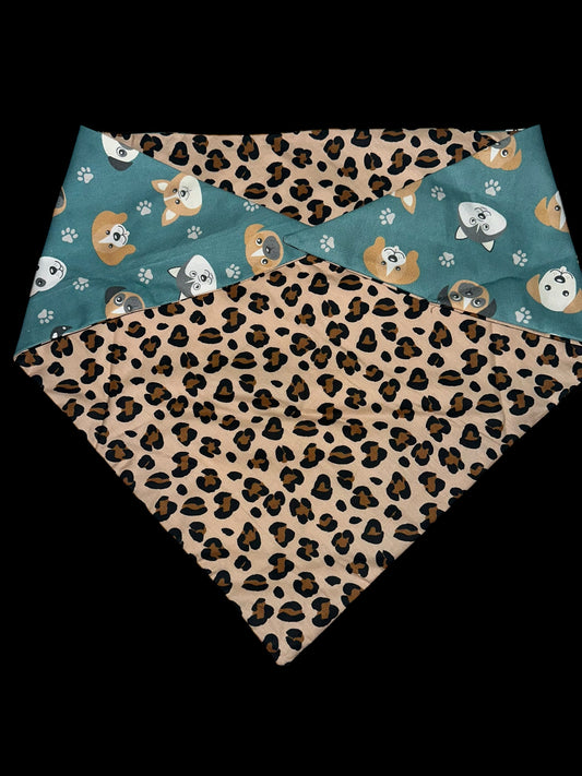 X large dog bandanas - dog and leopard prints