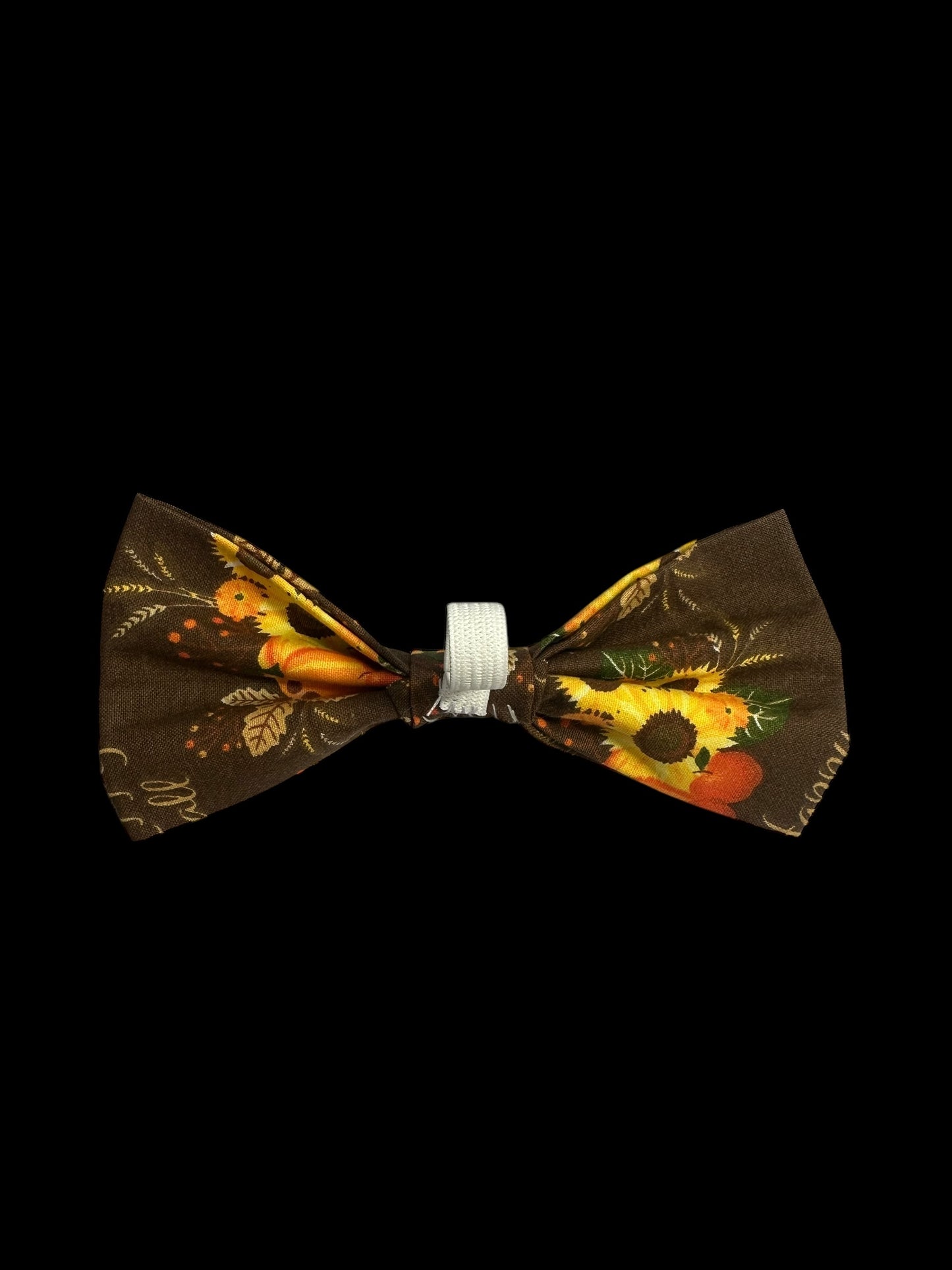Medium bow ties- brown with yellow flowers
