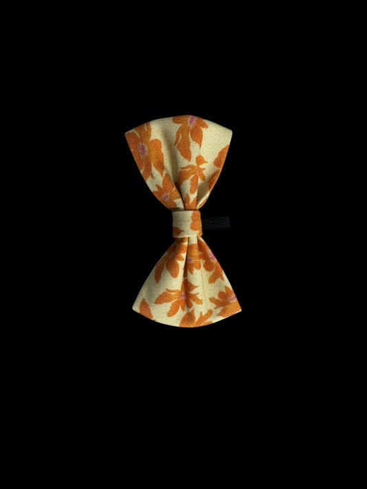 Cat and small dog bow ties-Orange with leaves