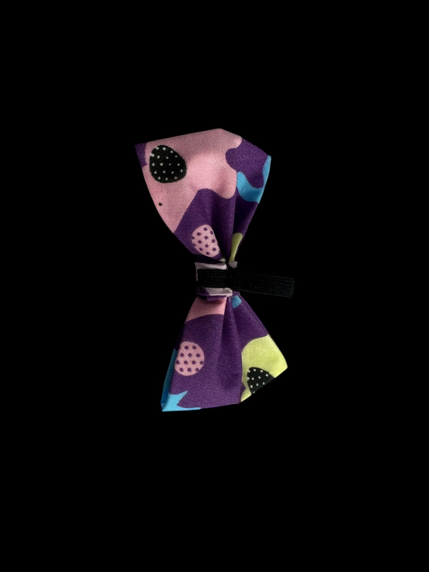 Cat and small dog bow ties-purple elephant