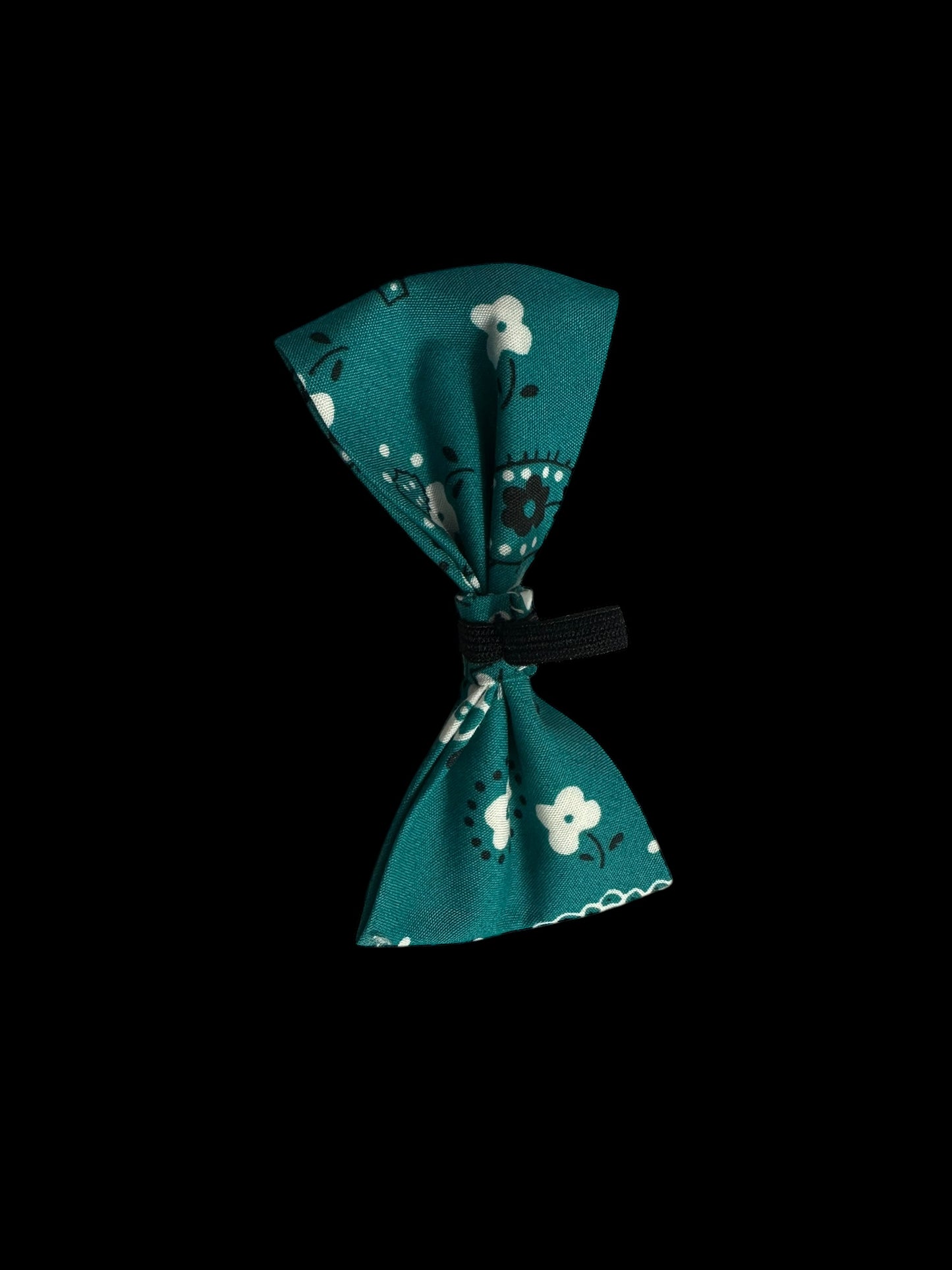Cat and small dog bow ties-green with floral