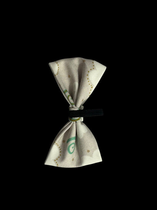 Cat and small dog bow ties-grey with clouds
