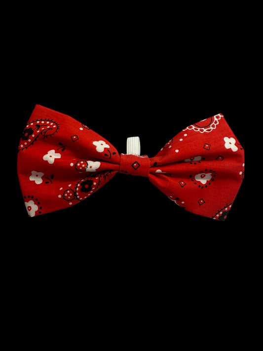 Medium bow ties- white flowers