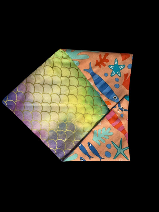 Small dog bandanas- scales and fish