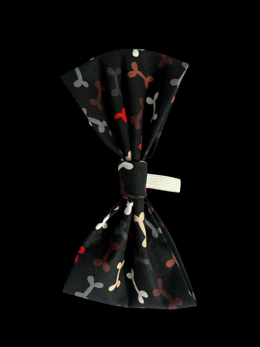 Medium bow ties- Black with bones