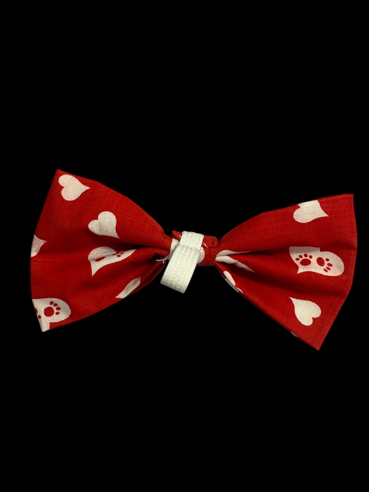 Medium bow ties- white hearts