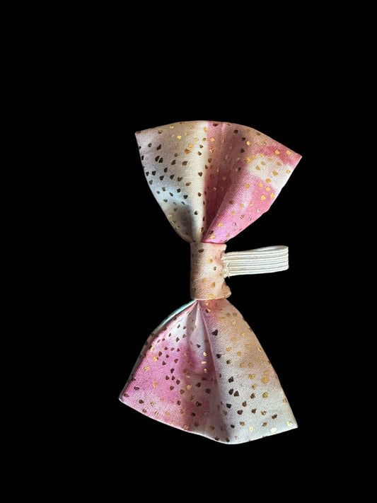 Cat and small dog bow ties-pink with dots