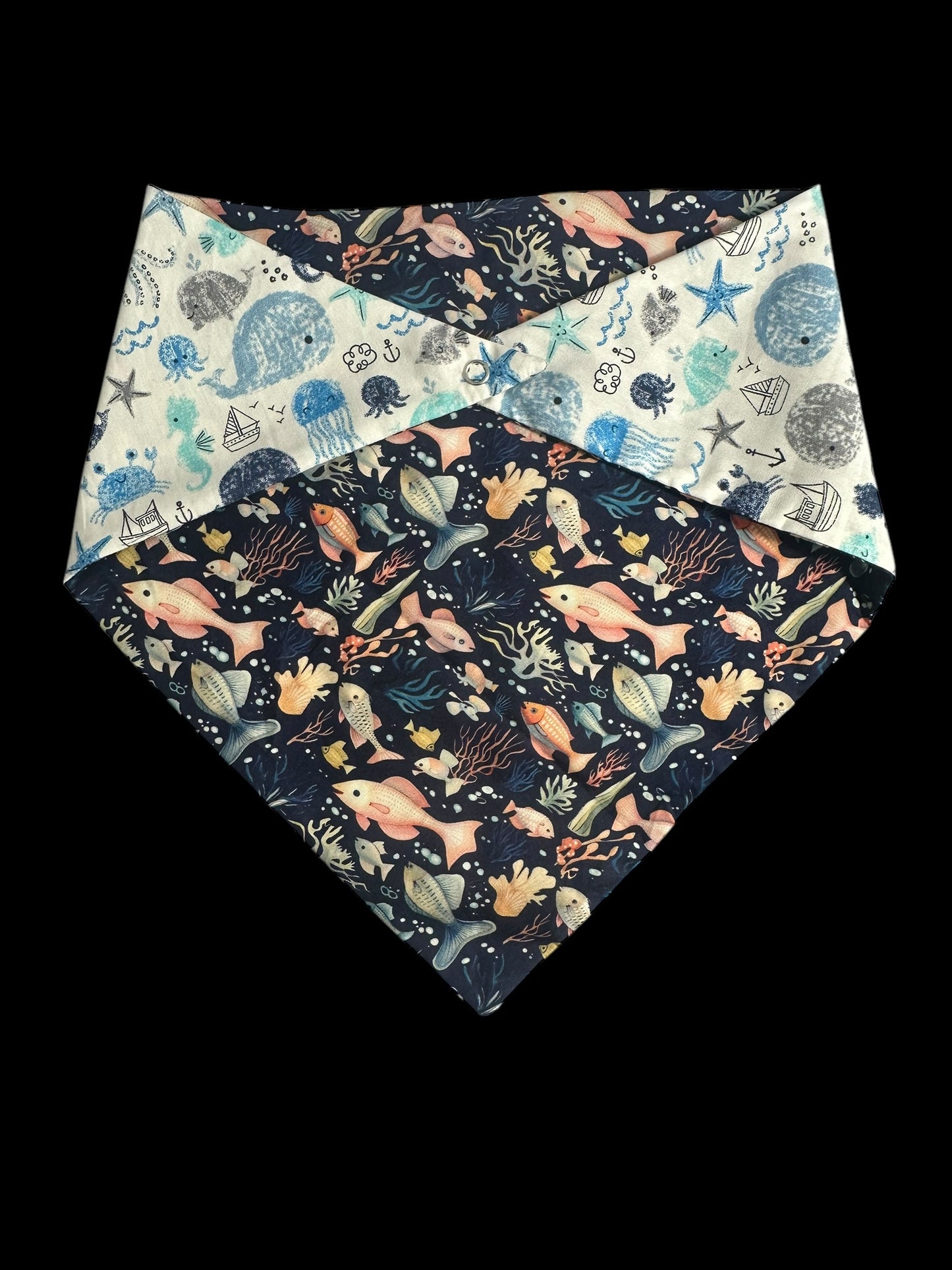 Medium dog bandanas- fish and boats