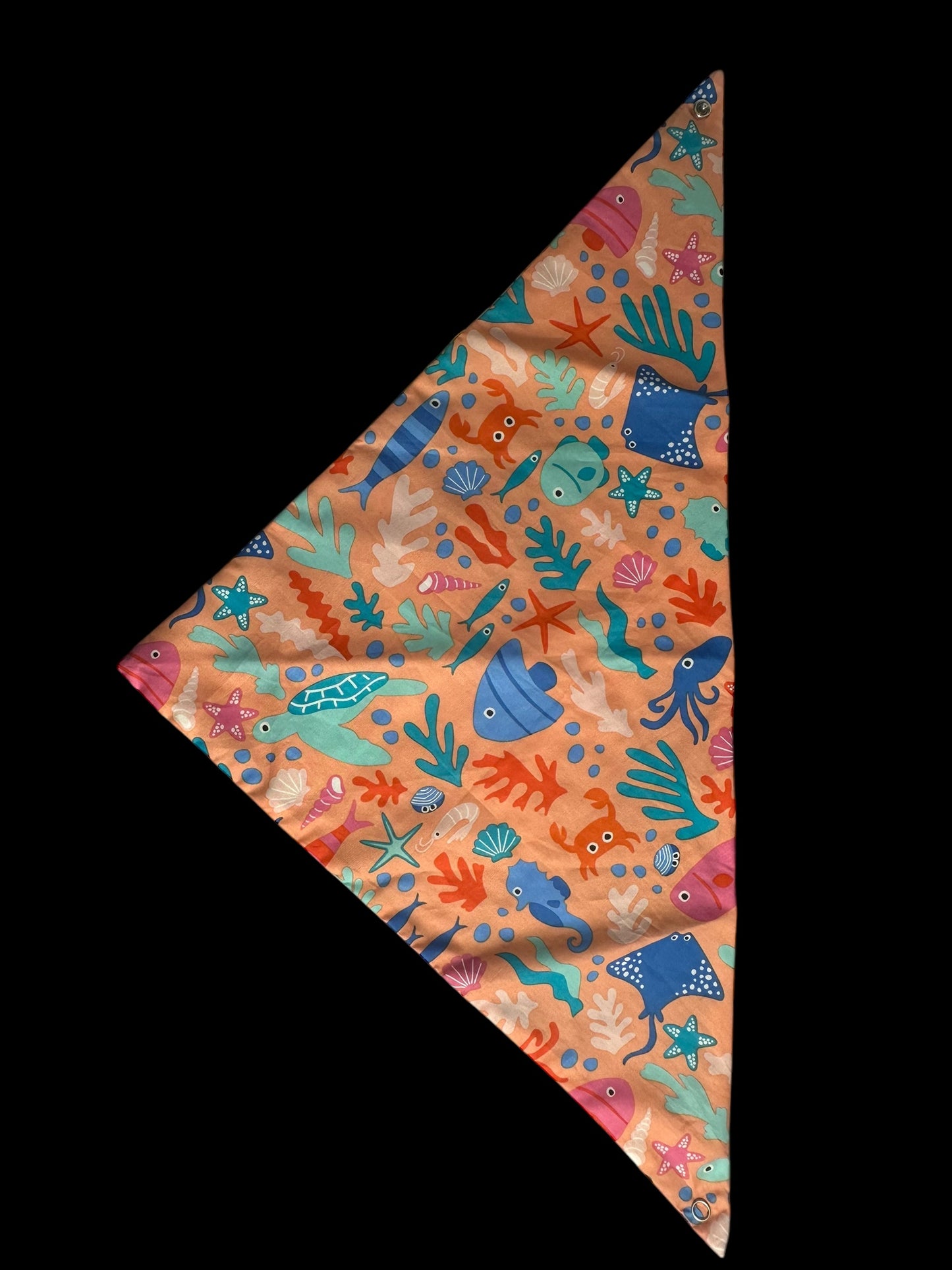 Medium dog bandanas-scales and starfish