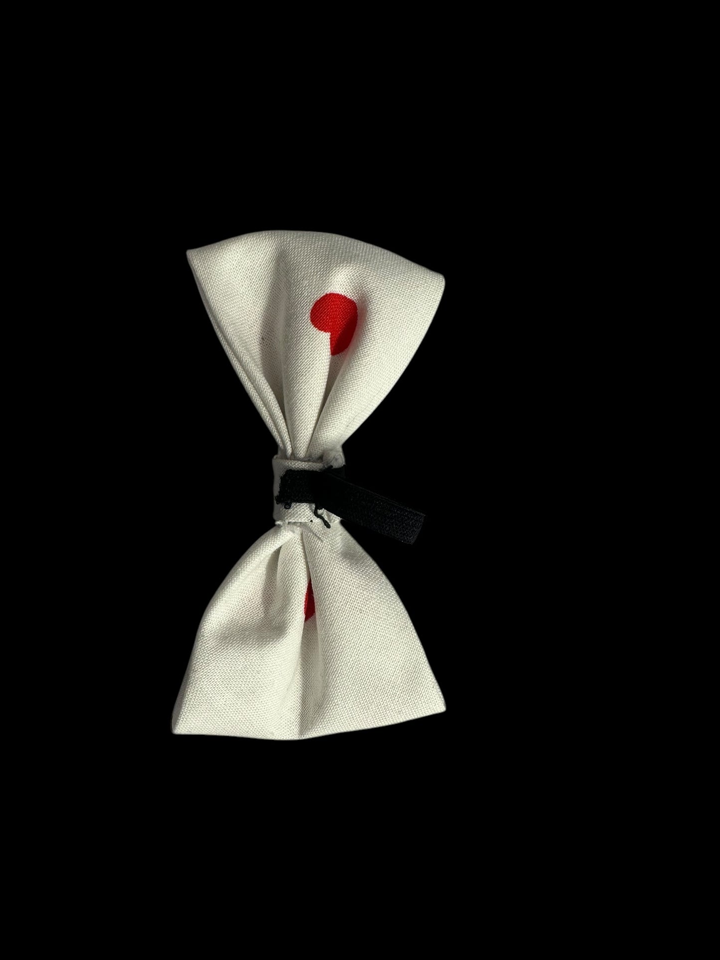 Cat and small dog bow ties-white with hearts