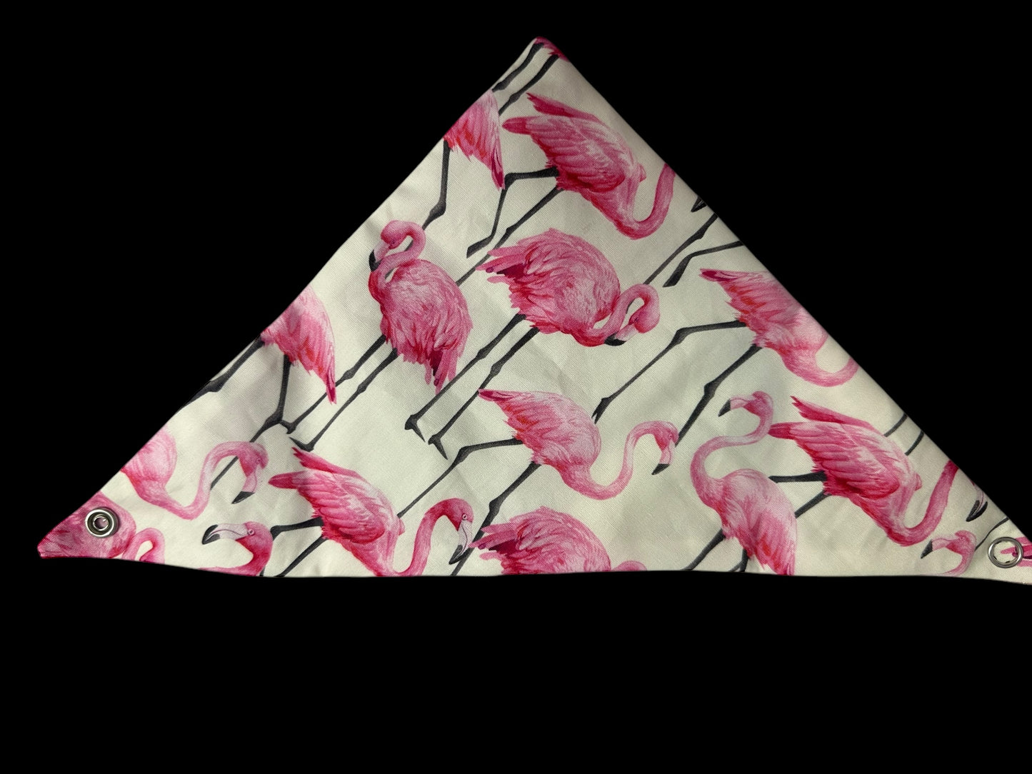 Cat Bandanna-pink flamingos and dots