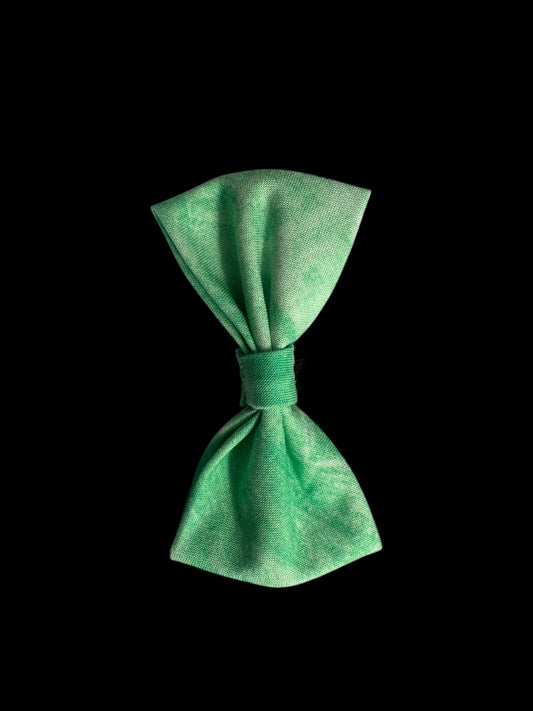 Cat and small dog bow ties-light green tie-die