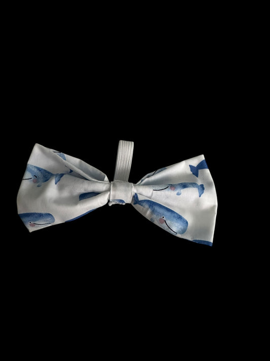 Medium dog bow ties- blue whales