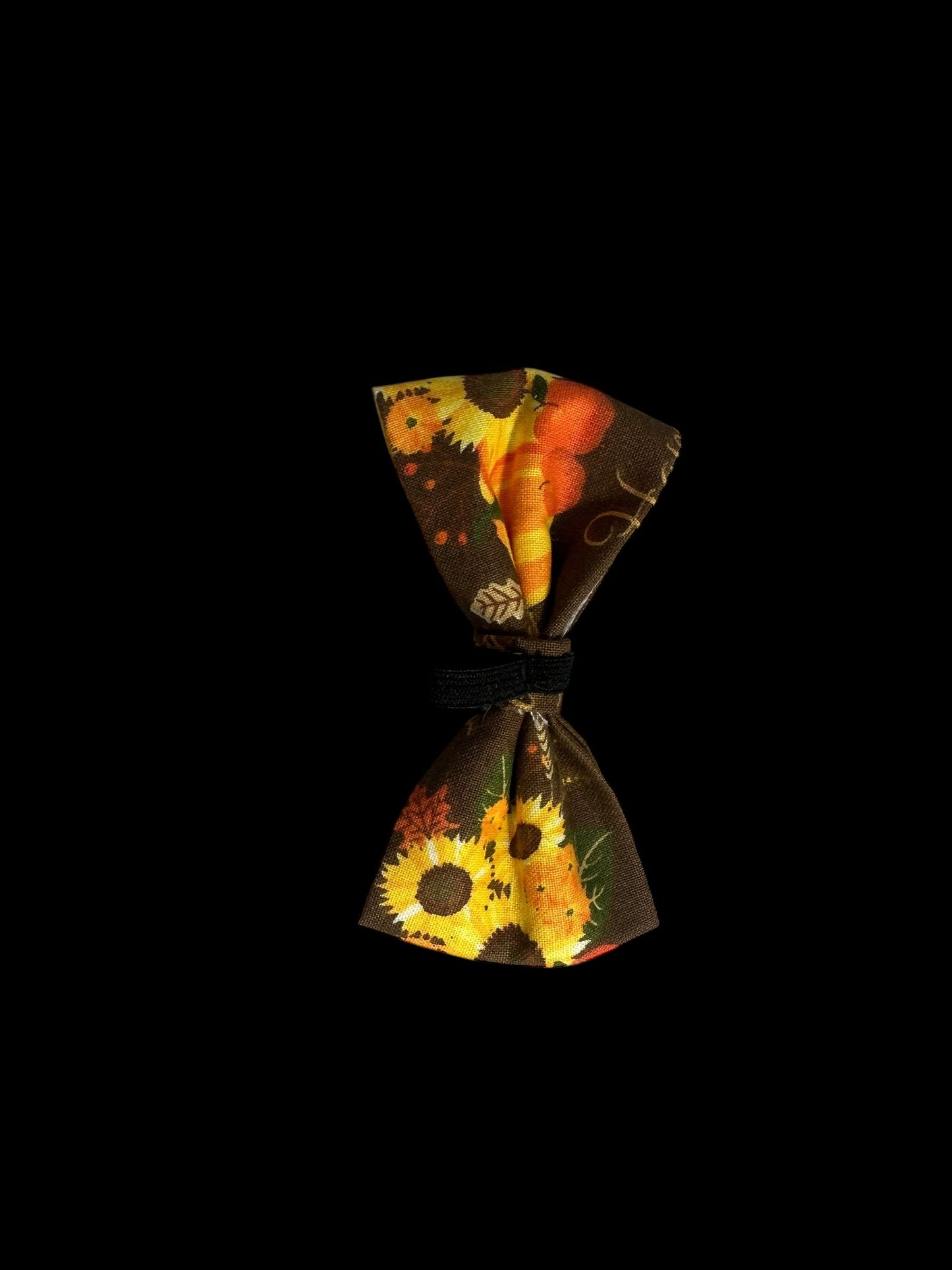 Cat and small dog bow ties-Orange/brown with sunflower