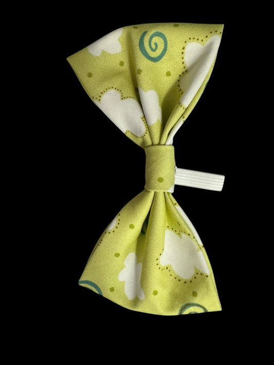 Medium bow ties-Light green with clouds
