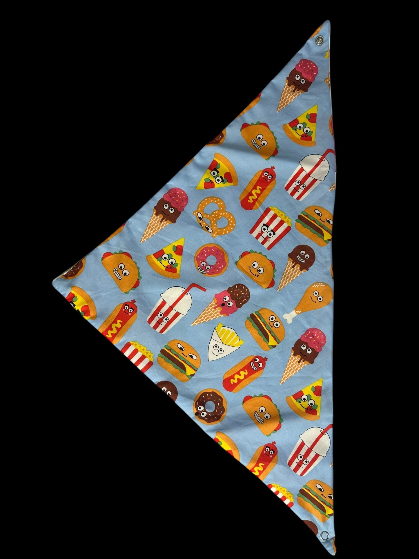 Medium dog bandanas-donuts and fast food