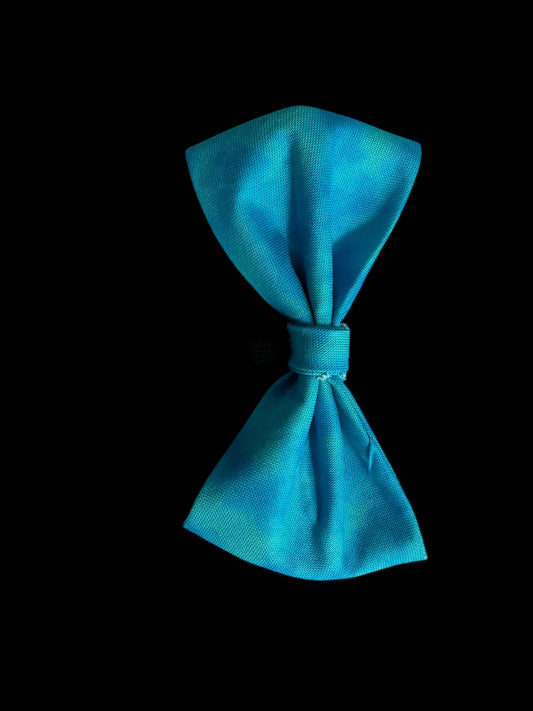 Cat and small dog bow ties- light blue tie-die