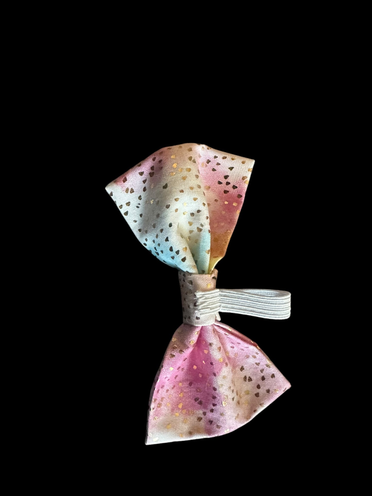 Cat and small dog bow ties-pink with dots