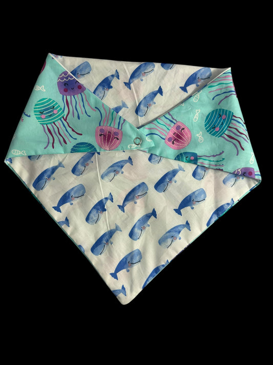 Medium dog bandanas- jellyfish and whales