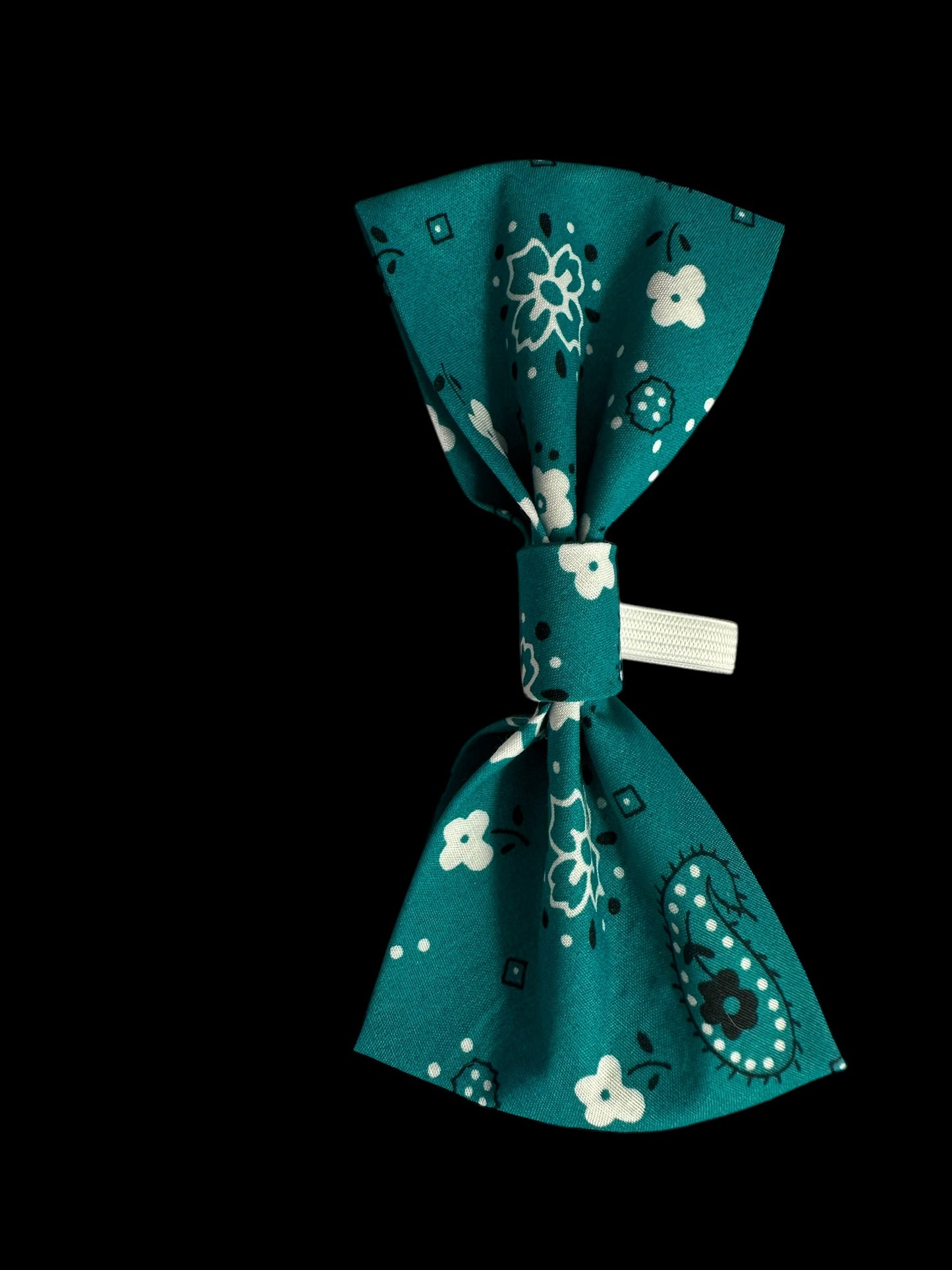 Medium bow ties- floral aqua
