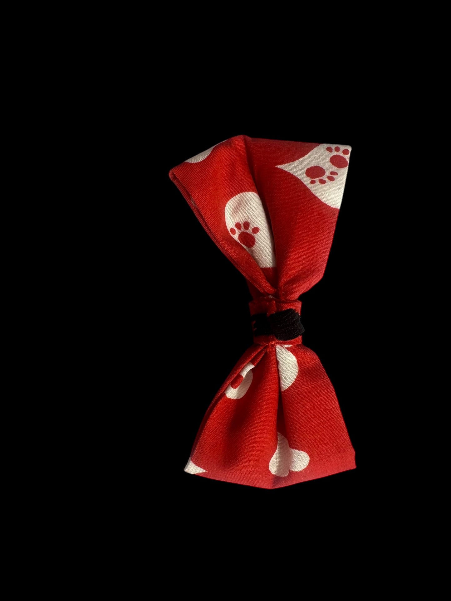 Cat and small dog bow ties- red with hearts