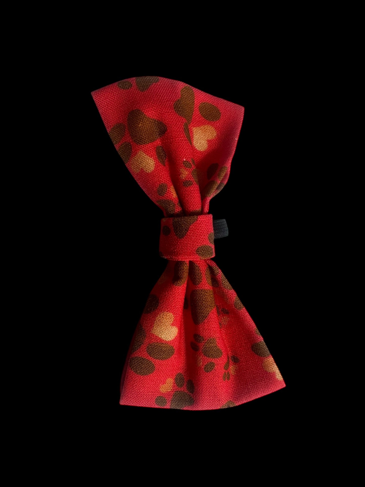 Cat and small dog bow ties- red with paw prints