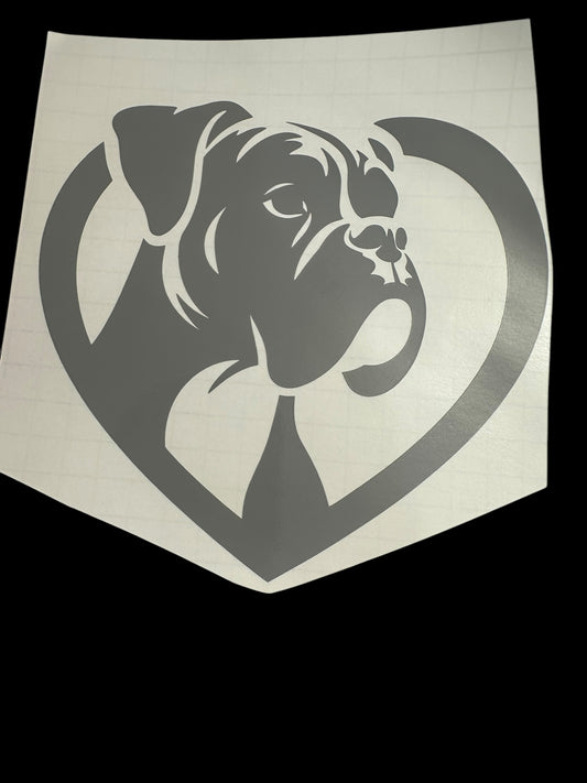 Boxer in a Heart Design