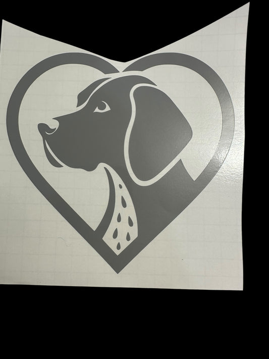 German shorthair pointer in heart