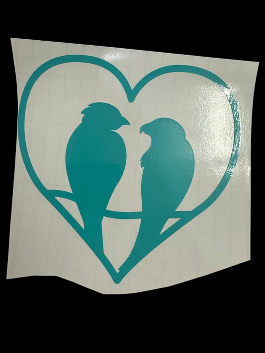 Bird couple in heart