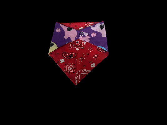 Cat Purple multicoloured elephants / red flowers