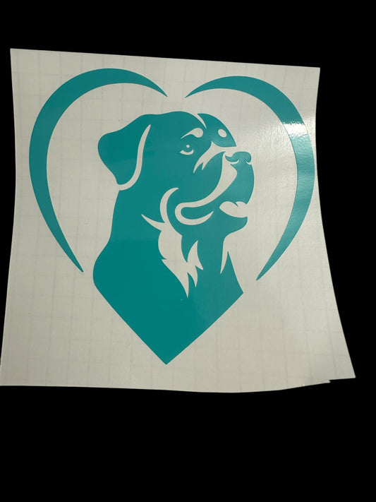 Rottweiler in a Heart Design